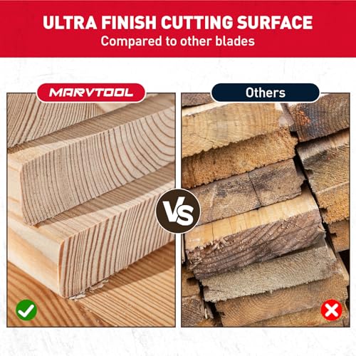 10-Inch 60-Tooth Woodworking Saw Blade, Max 7000 RPM, Fine Finish Wood Crosscutting, Tungsten Carbide Tooth with 5/8 Inch Arbor for Miter Saws & Table Saws (Red) - color: 10" 60T Red