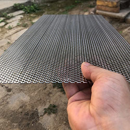 19 Gauge Perforated Metal Sheets 19.6"x9.8" Expanded Metal Mesh Opening 32% Hole 3mm 0.12"(About 1/8") Perforated Stainless Steel Sheet 304 Stainless Steel Mesh Screen Panel Decorati Plate - size: 19.6" X 9.8"