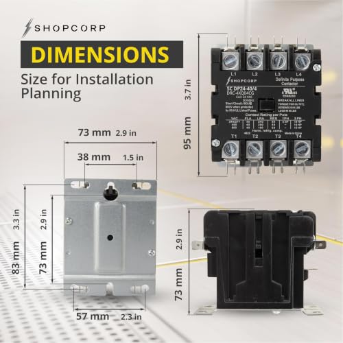 4 Pole 40 Amp AC Contactor, 24V Coil, UL Recognized, HVAC - style: 4 Pole 24V