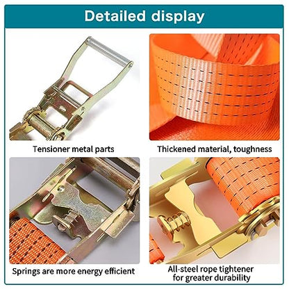 Drum Lifting Sling for 55 Gallon Drum, 2 Pack Adjustable Ratchet Strap, Maximum Weight Capacity 6000 Lbs