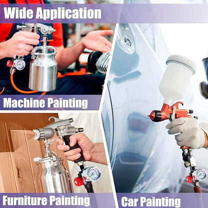 Yakamoz Paint Spray Gun Air Pressure Regulator with Gauge, G1/4"