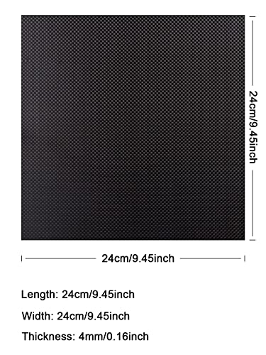 Kalolary Carbon Fiber Board Plate 240 X 240 X 4 MM, Carbon Fiber Sheets - size: 240 X 240 X 4 mm, style: Plain weave