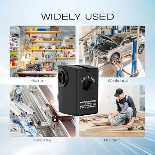 Air Compressor Pressure Switch, cnaodun 95-125 PSL 1/4 NPT Thread Rotary Switch Four-Port Pressure Regulator Switch for Air Compressor Rotary Switch - style: Rotary Switch 4-Port 20A 95-125 PSL