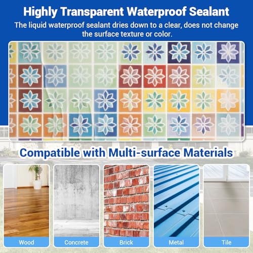 Transparent Waterproof Coating Sealant 280 Oz (8 KG) - size: 280 OZ