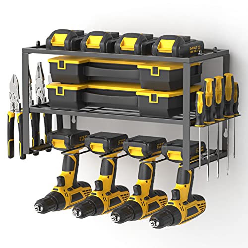 SPACECARE Power Tool Organizer- 1 Pack 3 Layers Rack for 4 Drill Holders - style: 4 Drill Holders A
