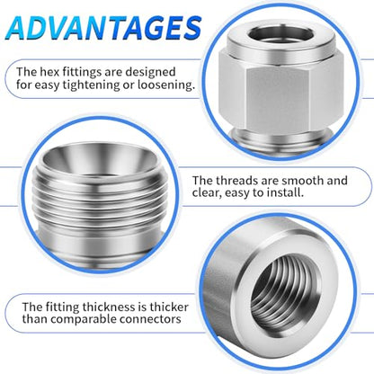 ChillWaves 304 Stainless Steel Compression Tube Fitting, 1" OD x 1" NPT Female 90 Degree Elbow Compression Union Connector(1-PACK) - size: 1" OD x 1" FNPT
