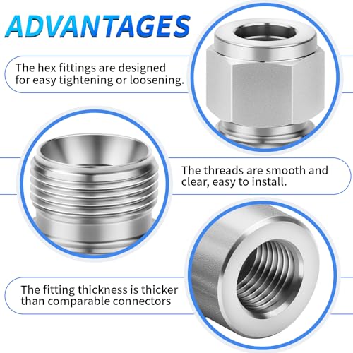 ChillWaves 304 Stainless Steel Compression Tube Fitting, 1/2" OD x 1/4" NPT Female 90 Degree Elbow Compression Union Connector(1-PACK) - size: 1/2" OD x 1/4" FNPT