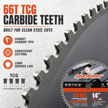 14 Inch 66T Carbide Metal Cutting Saw Blade for Steel - size: 14 Inch-66T