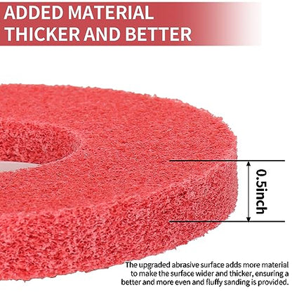 4 Inch x 5/8 Inch Fine Nylon Fiber Buffing Polishing Wheel for Angle Grinder 9P Hardness Round-Red Sanding Disc 5 Pack - style: Fine 9P 5Pcs