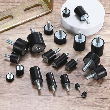 M METERXITY 8-Pack Rubber Mounts D8mmxH8mm Male/Female Vibration Isolators Cylindrical Shock Absorber W M3 x 6mm Studs for Air Compressor/Car/Pump/Boat/Garage Motor/Bobbins Rubber Isolators - size: M3 x 6mm, 8mm x 8mm