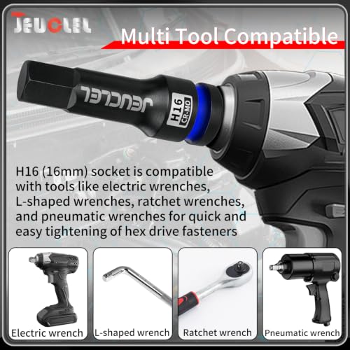 16mm Hex Impact Bit Socket, H16 1/2" Drive Allen Socket, Cr-Mo - size: 1PC | H16 16MM