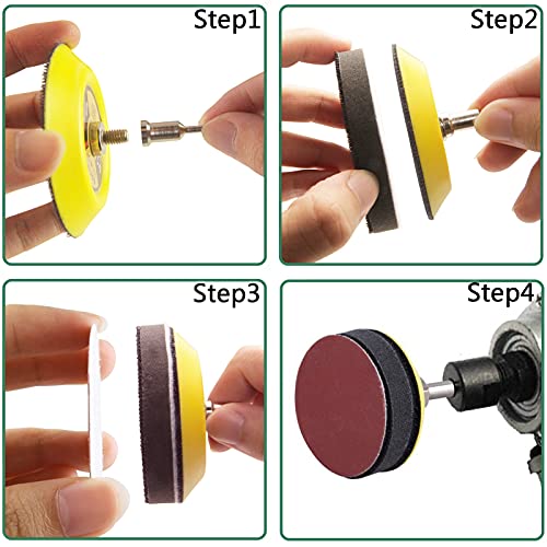130 PCS 3 Inch Sanding Discs Hook and Loop, MAPRIAL 40 Grit Course Sandpaper Attachment for Drill Sander Grinder Rotary Tools, Wood Furniture, Woodworking, Metal Polishing - size: 3 inch - 40 grit