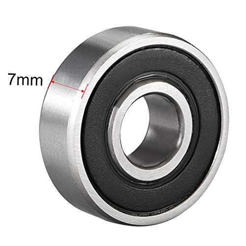uxcell 608-2RS Deep Groove Ball Bearing Double Sealed 180016, 8mm x 22mm x 7mm High Carbon Steel Z1 Bearings (Pack of 10) - size: 8mmx22mmx7mm