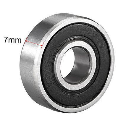 uxcell 608-2RS Deep Groove Ball Bearing Double Sealed 180016, 8mm x 22mm x 7mm High Carbon Steel Z1 Bearings (Pack of 10) - size: 8mmx22mmx7mm