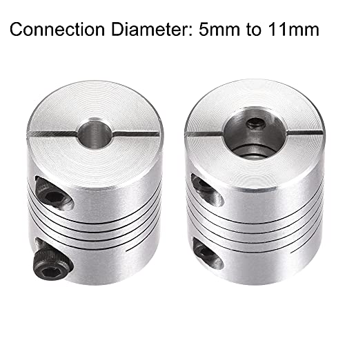 uxcell Motor Shaft 5mm to 11mm Helical Beam Coupler Coupling 25mm Dia 30mm Length - size: 5mm to 11mm