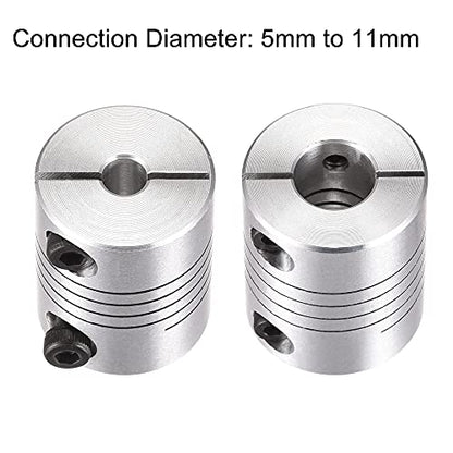 uxcell Motor Shaft 5mm to 11mm Helical Beam Coupler Coupling 25mm Dia 30mm Length - size: 5mm to 11mm