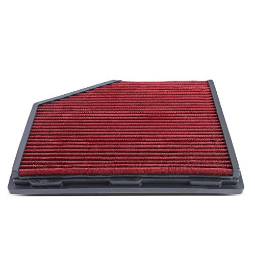DNA Motoring AFPN-138-RD Clean Air Washable Drop In Panel Air Filter [Compatible with 04-07 BMW 525i / 06-07 525xi / 08-10 528i / 09-10 528x xDrive / 08 528xi / 04-07 530i / 06-07 530xi / 07-08 Z4 M] - style: 08-10 528i Red