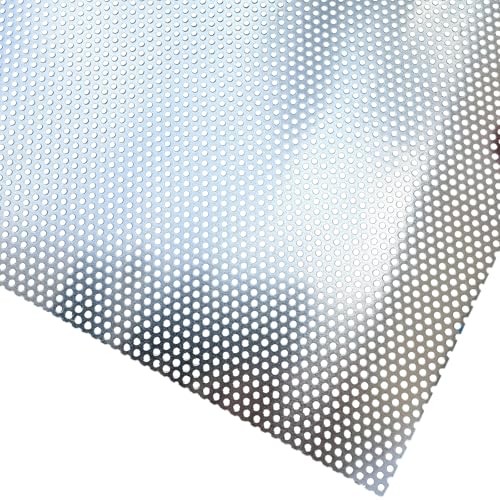 Aluminum Perforated Metal Sheets 16"x12" 16 Gauge Expanded Metal Mesh Aluminum Opening 1/8" 0.12 inch (About 3 mm) Perforated Steel Sheet Aluminum Mesh Screen Decorative Metal Mesh - size: 16" X 12"