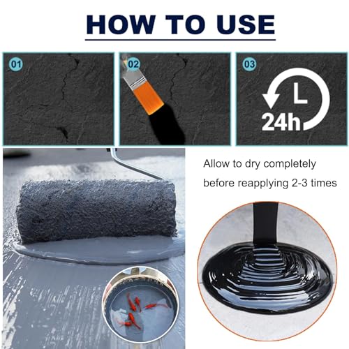 Polyurethane Waterproof Coating KIt,35.2OZ,Kaida Paint,Waterproof Sealant,Polyurethane Coating for Roofs,Walls,Garden,Gutter,Concrete Cracks Holes Leak Repair (1000g,Gray) - color: Gray
