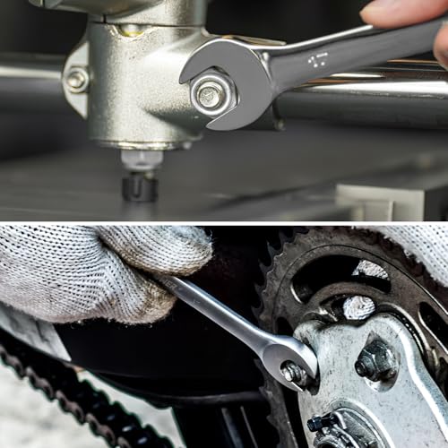 MAXPOWER 1 Inch Combination Wrench, Industrial Grade Spanners with 12 Point Box End, Durable Chrome Vanadium Steel with Off Corners Design, 15 Degree Offset - SAE - size: 1 Inch