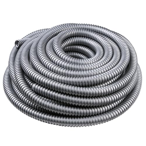 1 Inch x 25 Ft Flexible Reduced Wall Electrical Conduit, Galvanized Steel Metal Flexible Conduit for Electrical Wiring, Outdoor Cable Management and Greenfield Application - size: 1in-25ft