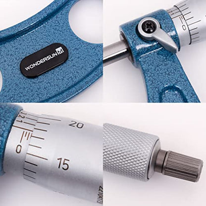 6 Pcs Outside Micrometer Set, Professional Precision Machinist Tool, 0-1"/1-2"/2-3"/3-4"/4-5"/5-6" Measuring Range, 0.0001" Graduation, Professional Accuracy for Metalworking & Engineering - size: 6-piece Set (0-1"/1-2"/2-3"/3-4"/4-5"/5-6" Range)