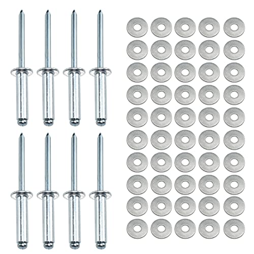 50 sets Aluminum Blind Rivets with Aluminum Backup Pop Rivets Washers
