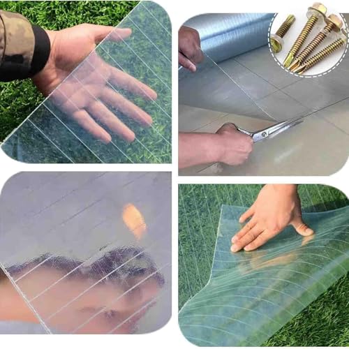 Polycarbonate Roofing Sheet Roll, 4X16.4FT Clear Greenhouse Panel - size: 3.9x16.4FT
