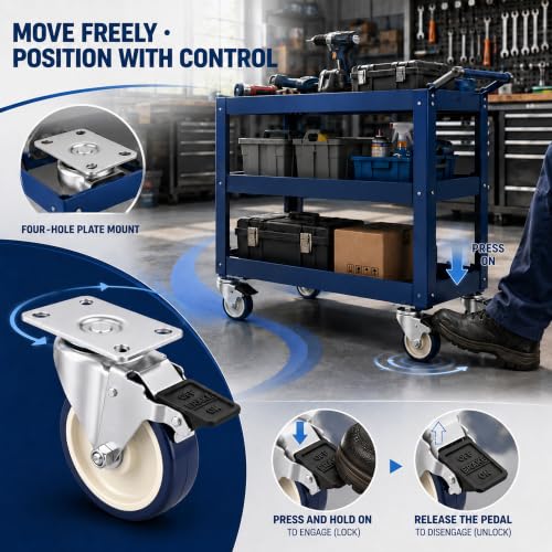 5 Inch Caster Wheels Set of 4 Heavy Duty 2600 LBS