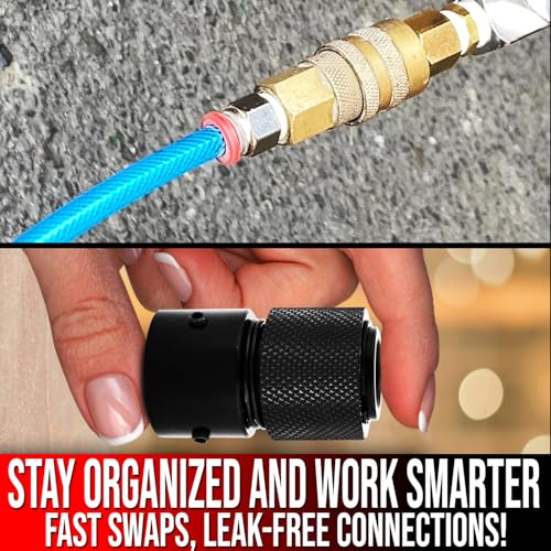 Le Lematec Quick Change Retainer & 15pc Air Compressor Hose Fitting Kit – Fast Chisel Changes & Reliable Air Tool Connections