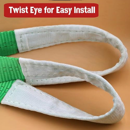 2-Pack 6:1 Safety Factor 2" X6' Lifting Slings 4400 lbs Webbing Sling 2 ply Polyester Lifting Strap with Twisted Eye & Eye