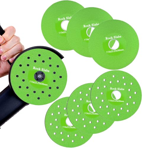 6 Pack 4.5 in Diamond Rock Slab Grinding Disc for Cutting and Grinding of Ceramics, Tiles and Marble, Compatible with Angle Grinder, Bench Grinder, Die Grinder - color: 6 Pack MIX
