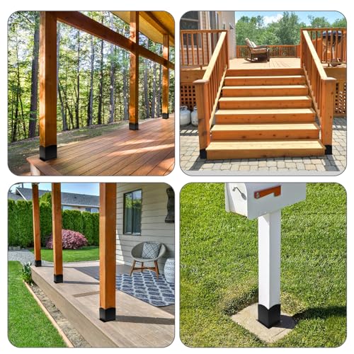 6x6 Post Base, Heavy Duty Post Bracket, Steel, Wood/Pergola, 2 Pcs - size: 6×6