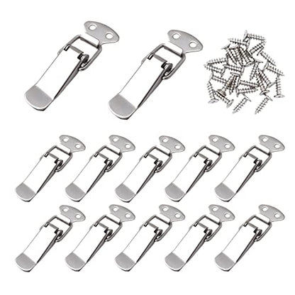 Lesnala 12 Pcs Stainless Steel Spring Toggle Lock with Clasp for Cabinets