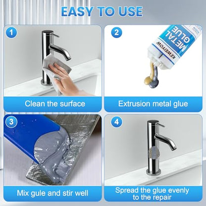 Metal Repair Glue 1.76oz 2 Part Liquid Welding Epoxy, Heavy Duty High Temperature Resistant Waterproof Adhesive for Metal, Plastic, Stainless Steel, Aluminum, Ceramic, Car Body & Marine Repair - size: 3pcs