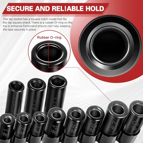 70700 Tap Socket Set 11 Pcs, Magnetic Adapter for Std/Metric Taps