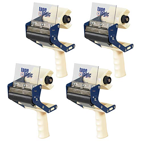 Box USA Tape Logic 4 Inch Heavy-Duty Packing Tape Dispenser Gun, for Packing, Shipping, Moving and Warehouse Use (4 Dispensers) - size: 4" Tape (Pack 4)