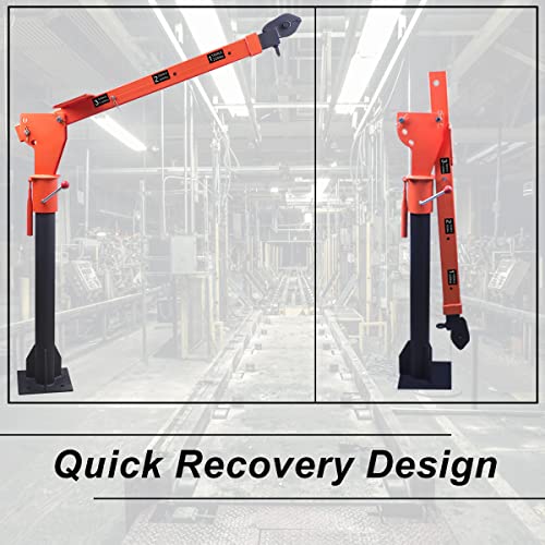 Pismire 1100lb Folding Truck-Mounted Jib Crane - 3500lb 12V Electric Winch Combo, 360° Swivel, Dual Remotes (Infrared/Wired), Painted Steel，Orange - size: 1100 with 3500 winch RC