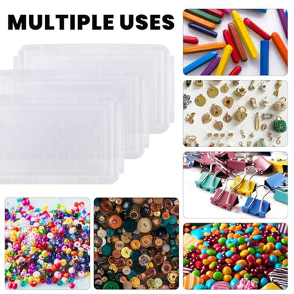 Small Plastic Box, Clear Mini Storage Bins, Stackable Tote with Lid-6 - color: 6-clear