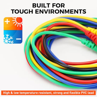 30-Piece Back Probe Kit, Multimeter Back Probe Pins with Test Leads and Alligator Clips, Insulation Wire Piercing Probes, Automotive Electrical Circuit Diagnostic Tool - color: 30-Piece Multi-color
