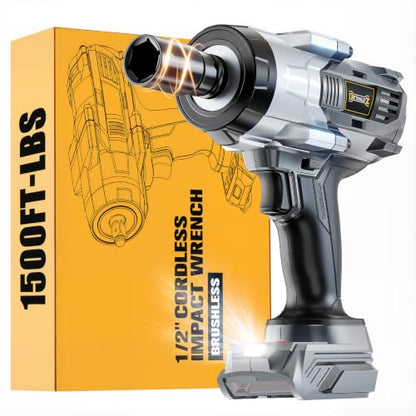 DIYtoolifz 2000N.M Cordless Impact Wrench 1/2" Compatible with DeWalt 20V - color: Gray