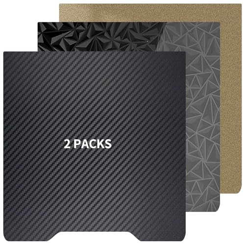 Upgraded 2 Packs 265x280MM Smooth PEO PET Build Plate and Double Sided Textured PEI Sheet Flexible Removable Spring Steel Heated Printing Bed Platform for Hi Combo 3D Printer - size: 265x280mm