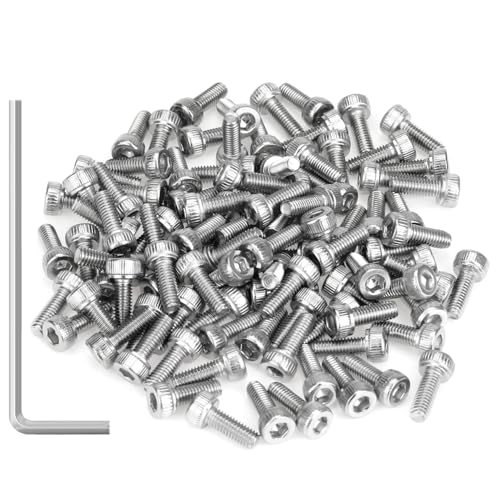 105 Pieces M3 x 8mm Socket Head Cap Screws, Thread Pitch 0.5mm, Sutemribor M3 Screws, 304 Stainless Steel, Fully Threaded, Silver - size: M3 x 8mm, style: Socket Head