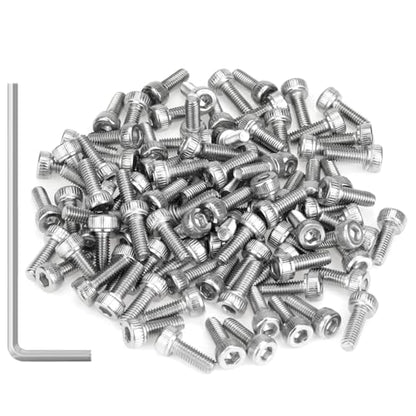 105 Pieces M3 x 8mm Socket Head Cap Screws, Thread Pitch 0.5mm, Sutemribor M3 Screws, 304 Stainless Steel, Fully Threaded, Silver - size: M3 x 8mm, style: Socket Head