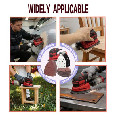 40 Pack 11 Hole Mouse Sander Sandpaper 2 Pack Replacement Pads Hook Loop Sanding Discs 60 80 120 240 Grit Sand Paper for Wood Furniture Dust Extraction