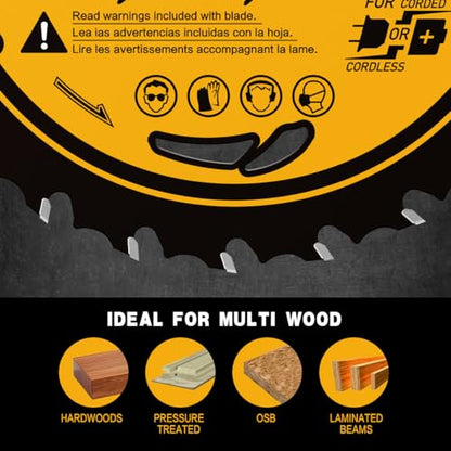 3-Pack 7-1/4-Inch 24T/40T/60T Carbide Circular Saw Blades for Wood - size: 7-1/4'' (24T+40T+60T)