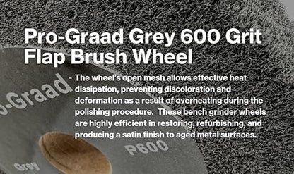 Flap Brush Finishing Wheel 6" x 1/2", Gray P600 Grit, 1 Pack - style: 6" x 1/2" x 1" Grey