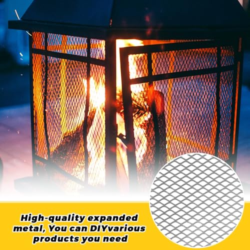 Gisafai 2 Pcs 48" X 24" X 7 Gauge Steel Expanded Metal Sheet, Silver - color: Silver, size: 48" X 24" X 7 Gauge