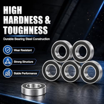 10 PCS 688-2RS Ball Bearings, Double Rubber Sealed Deep Groove Ball Bearings, 8mm x 16mm x 5mm Miniature Bearings for 3D Printer, Home Appliances, Robotics, and ect (688 2RS)