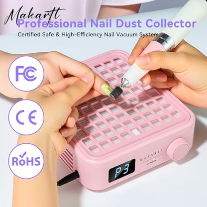 Makartt Professional Nail Dust Collector–Powerful Dust Collector Nail Tech - color: Dust Collector Pink